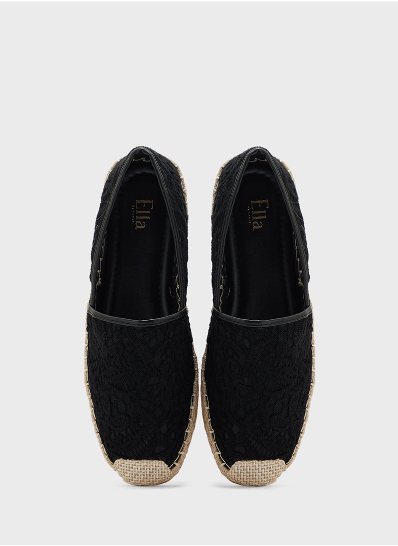 ELLA Lace Embroidered Espadrille  - Image 4