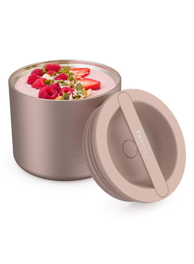 Bentgo Stainless Steel Insulated Food Container Rose Gold, 19 oz Leak-Proof Thermal Lunch Jar for Hot & Cold Meals, BPA-Free - Image 1