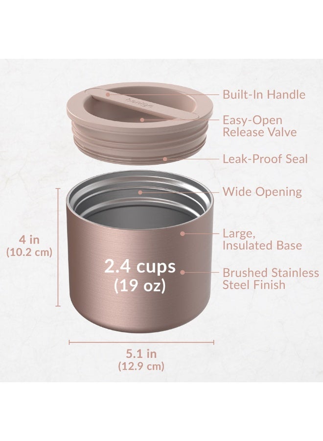 Bentgo Stainless Steel Insulated Food Container Rose Gold, 19 oz Leak-Proof Thermal Lunch Jar for Hot & Cold Meals, BPA-Free - Image 5