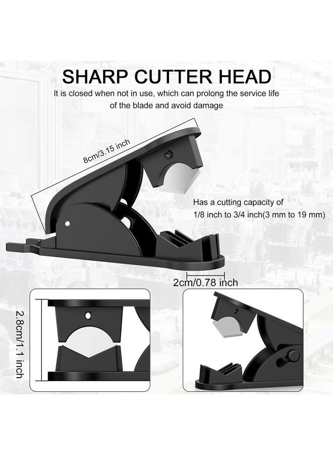 ONLYFU 6Pcs PTFE Tube Cutter, PE Hose Pipe Cutter Plastic Tubing Cutting Tool for Nylon PU PVC Tube Cut Up to 3/4 Inch OD Tube (Black) - Image 2