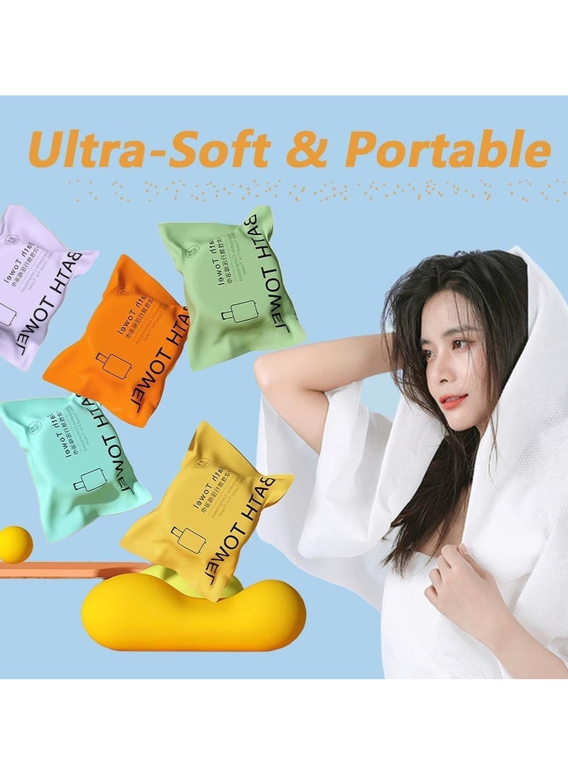 Large Compressed Towel, 55 x 27'' Disposable Cotton Bath Towels,Portable Light and Reusable,Suitable for Hiking, Camping,Beach,Swimming and Traveling  - Image 1