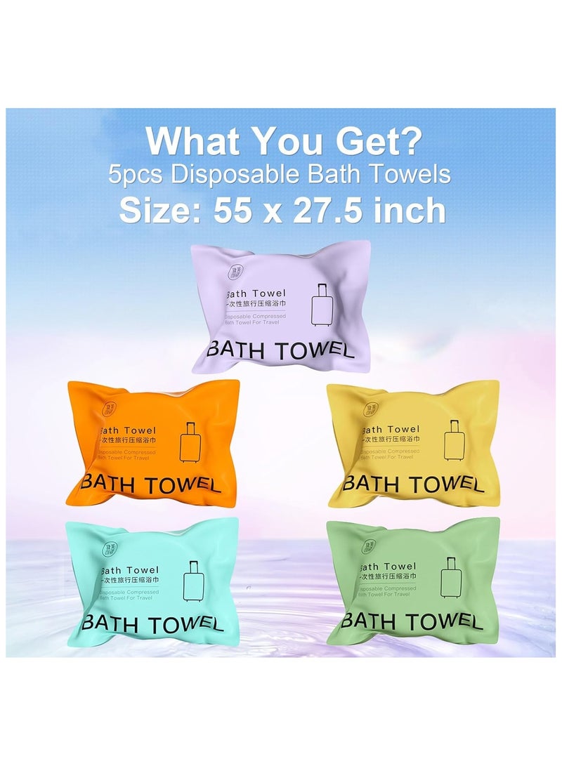 Large Compressed Towel, 55 x 27'' Disposable Cotton Bath Towels,Portable Light and Reusable,Suitable for Hiking, Camping,Beach,Swimming and Traveling  - Image 2