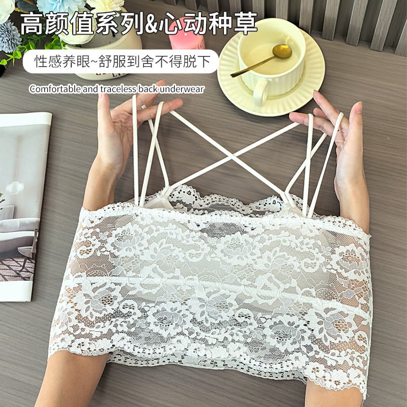 Cross Beautiful Back New Style Lace Chest Wrap Camisole Vest Girl'S Strapless Inner Base Underwear Belt Chest Pad - Image 4