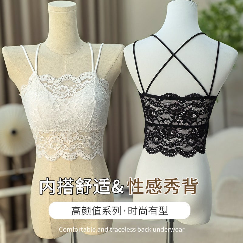 Cross Beautiful Back New Style Lace Chest Wrap Camisole Vest Girl'S Strapless Inner Base Underwear Belt Chest Pad - Image 3