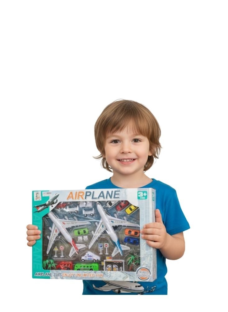 Premium Airplane Toy Playset with Cars & Accessories – Large Aviation Theme Vehicle Set for Kids - Image 2