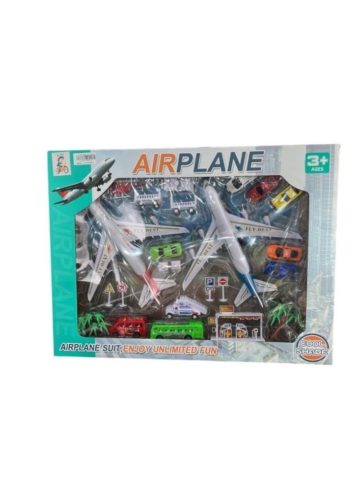 Premium Airplane Toy Playset with Cars & Accessories – Large Aviation Theme Vehicle Set for Kids - Image 1
