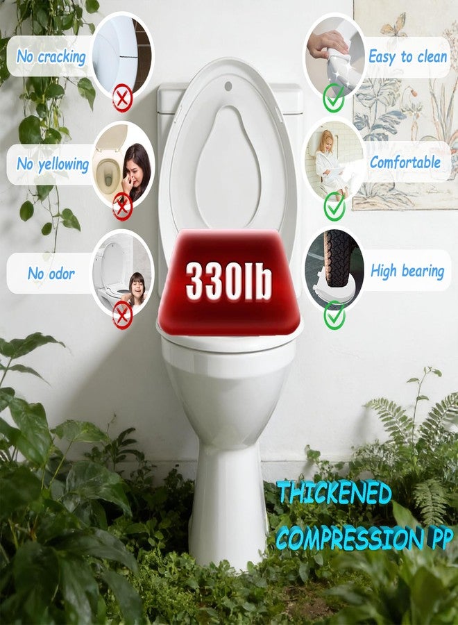 Huttdmel Elongated Toilet Seat with Toddler Seat Built In,2 in 1 Adult & Child, Soft Close, Magnetic Child Seat,Top & Bottom Mount,Never Loosen Hinges, Fits Standard Elongated Toilets 18.5'', White - Image 3