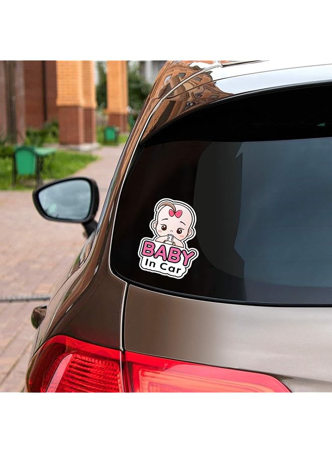 erorex Baby In Car Stickers Sign And Decal For Girl 2 Pieces Baby Car Sticker Removable Safety Sticker Notice Board Cute Baby Window Car Sticker On Board Stickers - Image 4