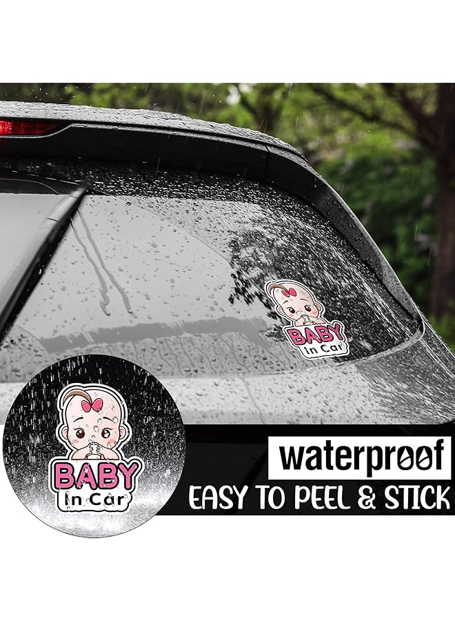 erorex Baby In Car Stickers Sign And Decal For Girl 2 Pieces Baby Car Sticker Removable Safety Sticker Notice Board Cute Baby Window Car Sticker On Board Stickers - Image 5