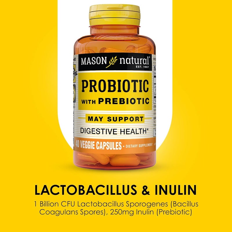 Mason Natural Probiotic with Prebiotic - 40 Veggie Capsules for Digestive Health - Image 4