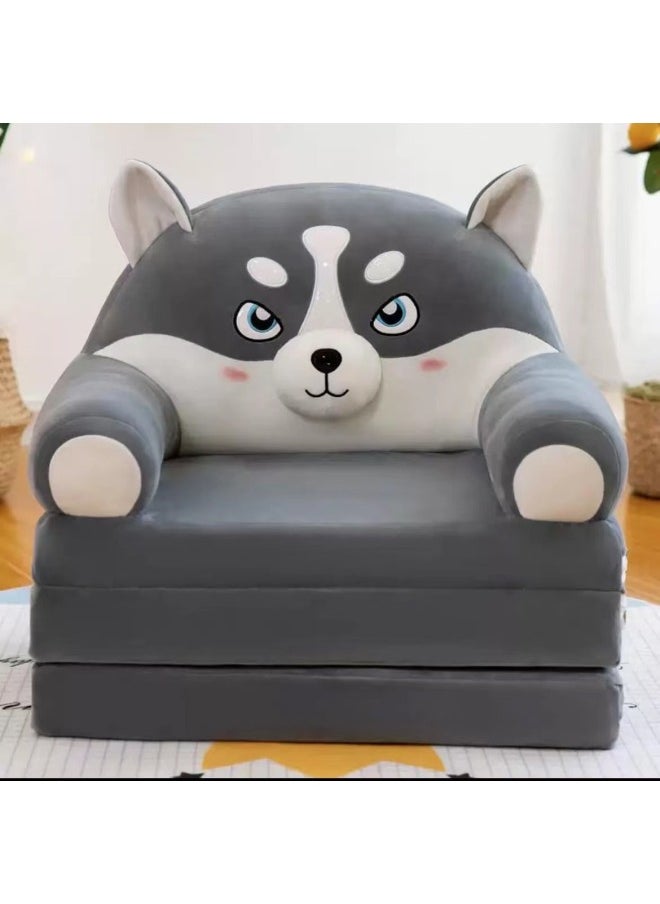 Generic - Cartoon Folding Sofa Plush Toy Children's Sofa Removable And Washable Seat Birthday Gift Supply-Specifications:Four-layer Folding (expand 1.5m)-Color:Dark Red Mickey - Image 1