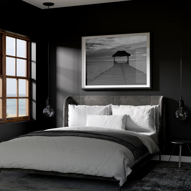 LVSHI Black Peel and Stick Bathroom Removable Wallpaper Thicken Vinyl Modern Matte Textured Solid Color Self-Adhesive Wallpaper Wrap Contact Paper for Bedroom Kitchen Cabinet (24"x393" Black) - Image 2