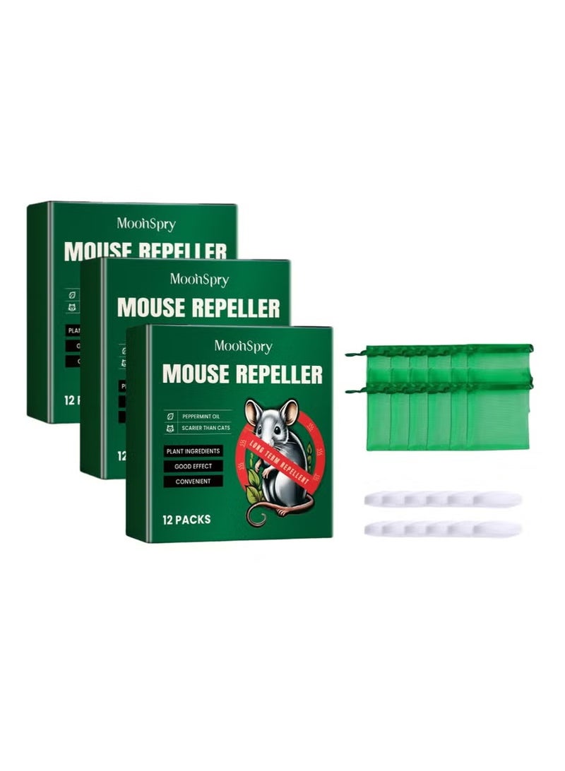 MOONSPRY Mouse Repellent Tablets for Car Engine, Home, and Interior Use * 12 Pieces + Mesh Bag * 12 Pieces*3Box - Image 1