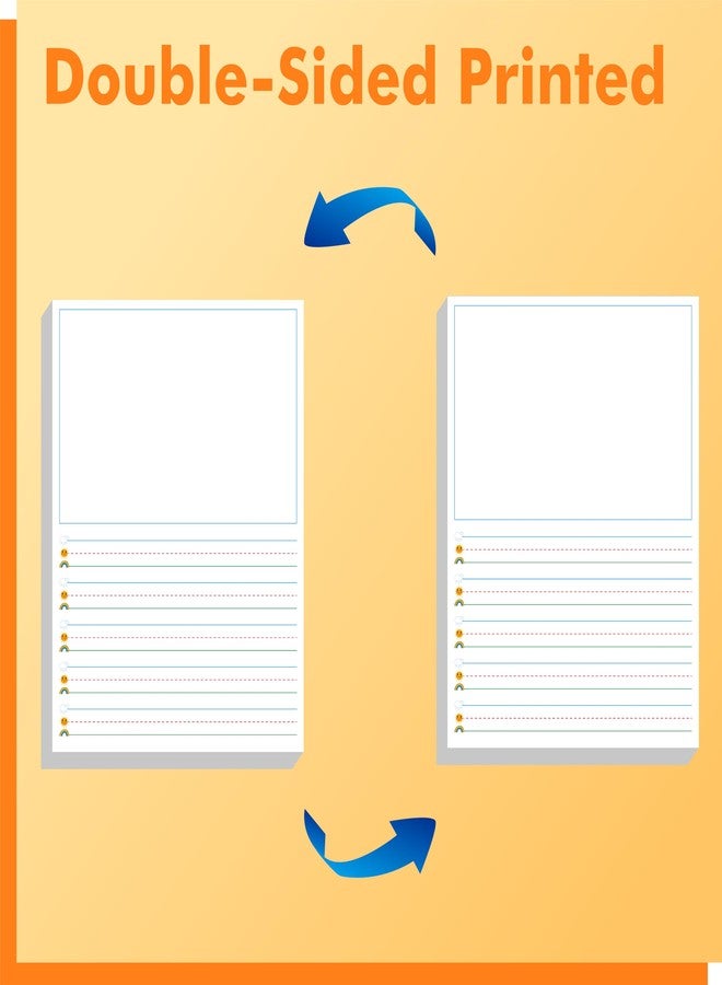 Gethelud 100 Sheets Ruled Writing Paper, Double-Sided Printing 1” Line Spacing with Blank Area Handwriting Writing Paper with Dotted Lines Practice Paper for Kindergarten Toddlers Kids (8” x 10.6”) - Image 3