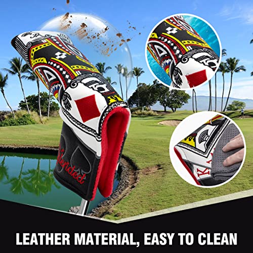 BAIRBRE Golf Putter Covers Blade Putter Headcover Poker Diamond King Blade Putter Cover with Magnetic Closure Leather Golf Headcover for Most Brands - Image 3