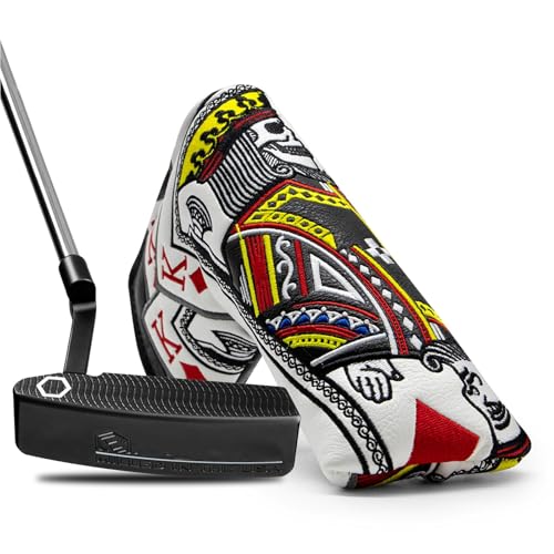 BAIRBRE Golf Putter Covers Blade Putter Headcover Poker Diamond King Blade Putter Cover with Magnetic Closure Leather Golf Headcover for Most Brands - Image 1