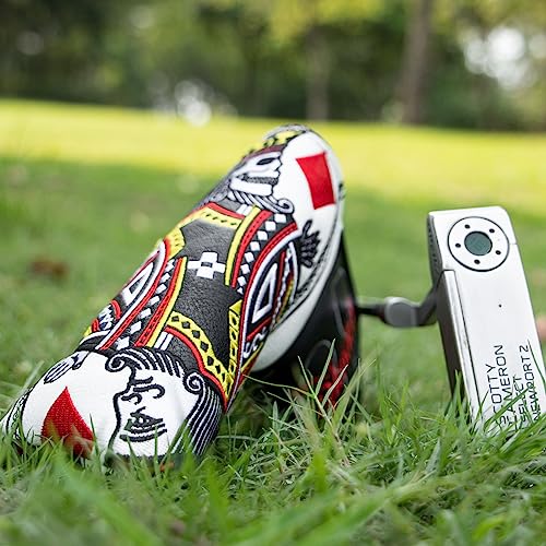BAIRBRE Golf Putter Covers Blade Putter Headcover Poker Diamond King Blade Putter Cover with Magnetic Closure Leather Golf Headcover for Most Brands - Image 2