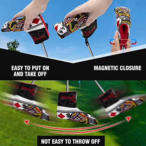 BAIRBRE Golf Putter Covers Blade Putter Headcover Poker Diamond King Blade Putter Cover with Magnetic Closure Leather Golf Headcover for Most Brands - Image 4