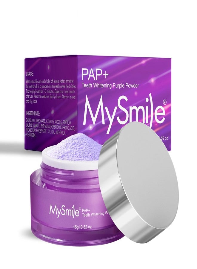 MySmile Pap Natural Mint Non-Sensitive Teeth Whitening Powder Cavity Prevention Little Foam for Cleaning Tooth Fresh Breath Care Oral Alternative Fluoride Free Toothpaste -1.04 oz (Bright Purple) - Image 1