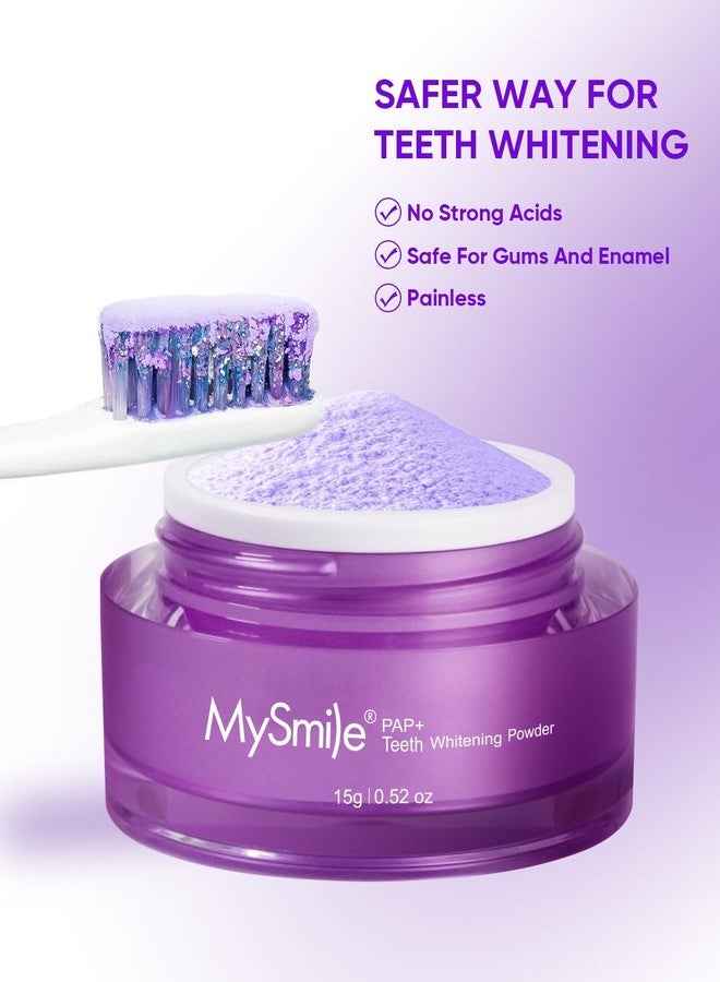 MySmile Pap Natural Mint Non-Sensitive Teeth Whitening Powder Cavity Prevention Little Foam for Cleaning Tooth Fresh Breath Care Oral Alternative Fluoride Free Toothpaste -1.04 oz (Bright Purple) - Image 5