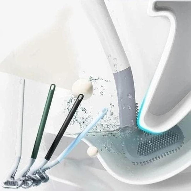 Ardith 1pc Toilet Brush, Flexible Silicone Toilet Bowl Cleaner Brush with Non-Slip Long Handle, Bendable Golf Head Toilet Brushes for Bathroom Deep Cleaning - Image 2