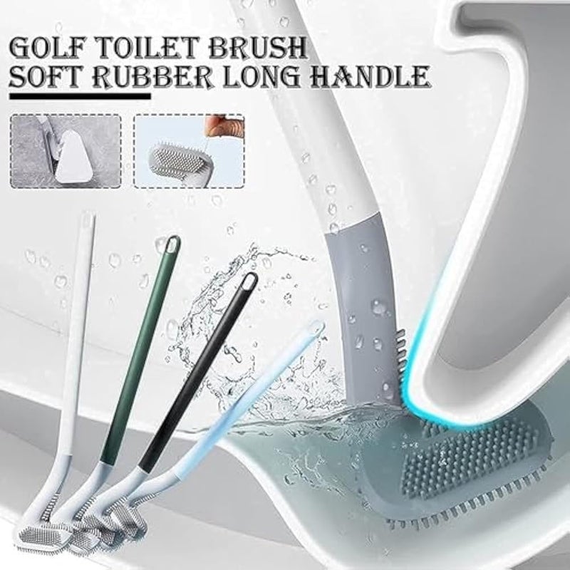 Ardith 1pc Toilet Brush, Flexible Silicone Toilet Bowl Cleaner Brush with Non-Slip Long Handle, Bendable Golf Head Toilet Brushes for Bathroom Deep Cleaning - Image 3
