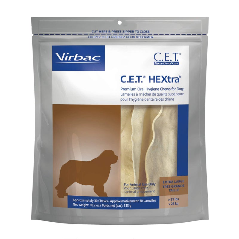 Virbac C.E.T. HEXtra Premium Dental Dog Chews XLarge 51 & Up lb 30 Count - Image 1