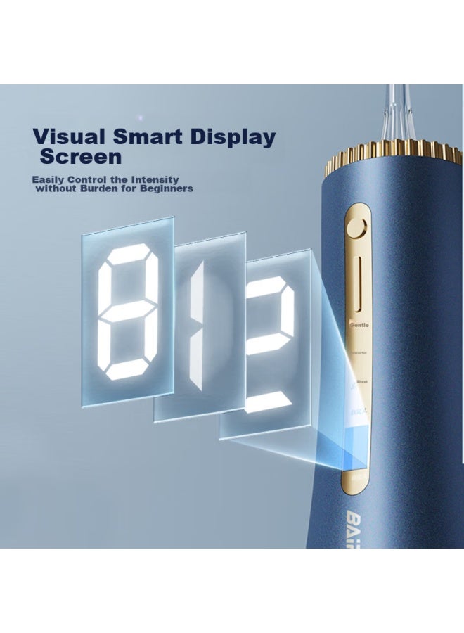 B-Air Bair M11 Intelligent Sterilizing Electric Oral Irrigator, Professional Led Smart Display Water Flosser With Large Water Tank, Home Use For Orthodontics, Teeth Cleaning And Oral Care Device Gift Box, No. 1 Tower Gray Bean Green - Image 2