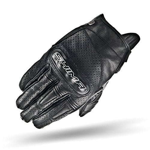 SHIMA Caliber Motrocycle Gloves for Men - Classic, Vintage, Reinforced, Summer Leather Biker Riding Gloves with Knuckle and Finger Protectors, Reinforced Palm (Black, L) - Image 1