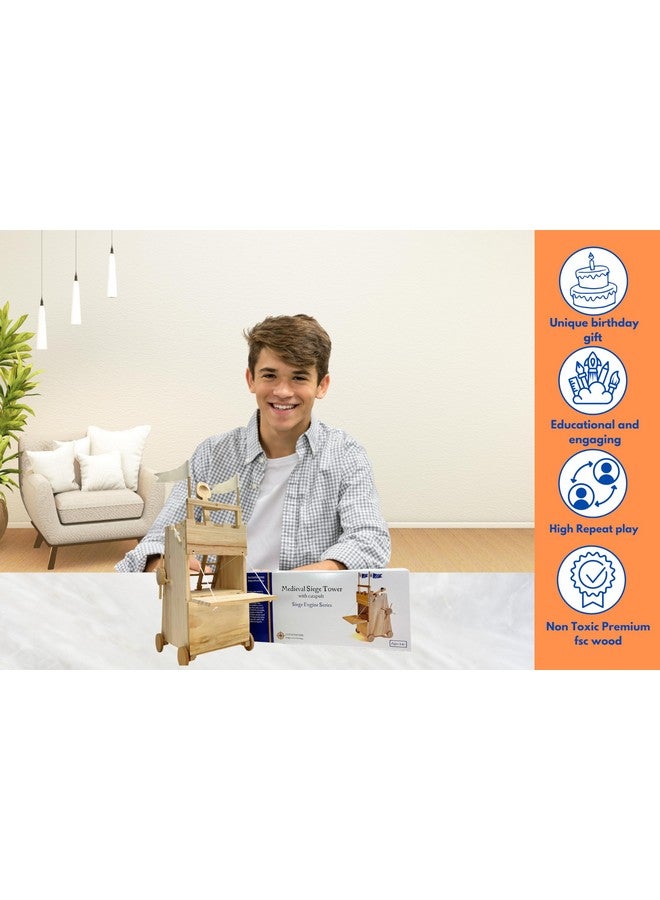 PATHFINDERS STEM Kit - Medieval Siege Tower with Catapult | Wooden Building Kit for Kids Ages 12-14 | Engineering & Physics Toy | Hands-On STEM Project - Image 5