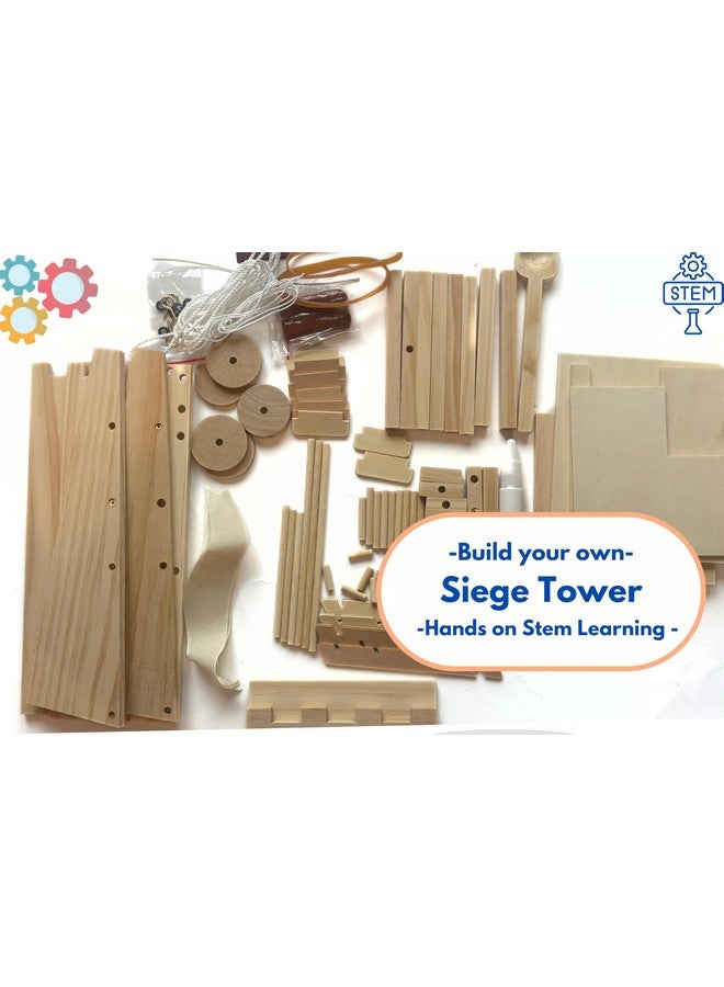 PATHFINDERS STEM Kit - Medieval Siege Tower with Catapult | Wooden Building Kit for Kids Ages 12-14 | Engineering & Physics Toy | Hands-On STEM Project - Image 2