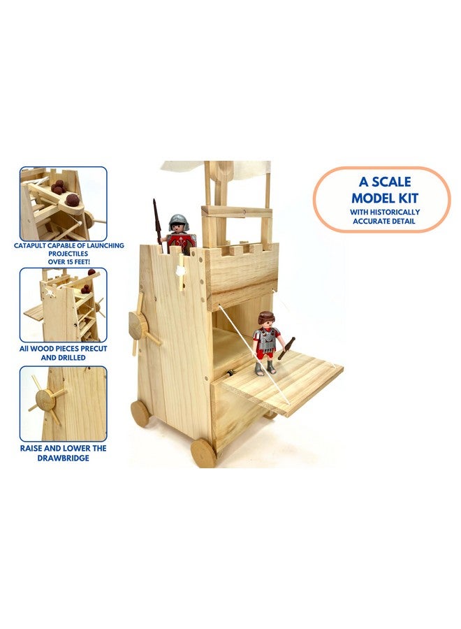 PATHFINDERS STEM Kit - Medieval Siege Tower with Catapult | Wooden Building Kit for Kids Ages 12-14 | Engineering & Physics Toy | Hands-On STEM Project - Image 4
