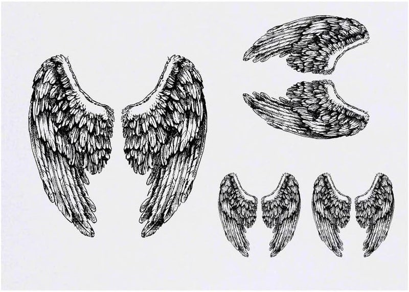 4 x Angel Wings Temporary Tattoos Water Resistant SkinSafe NonToxic Transfers Mixed Sizes TO00070658