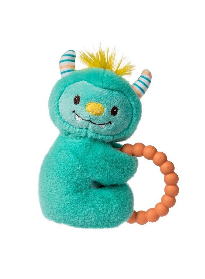 Mary Meyer Soft Baby Rattle with Soothing Teether Ring, 6-Inches, Mookie Monster - Image 1