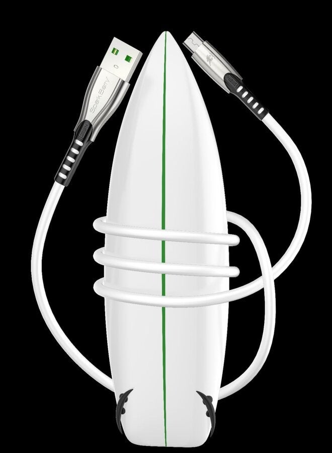 سبارك بيري كابل  مايكرو 2م جلد لون ابيض  (USB- MICRO )