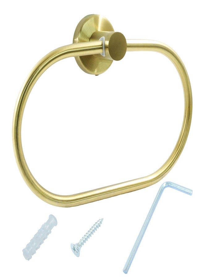 Rierdge Gold Towel Ring for Bathroom, Elliptical Stainless Steel Hand Towel Holder, Swivel Hand Towel Ring Rack for Small Spaces Guest Rooms - Image 5