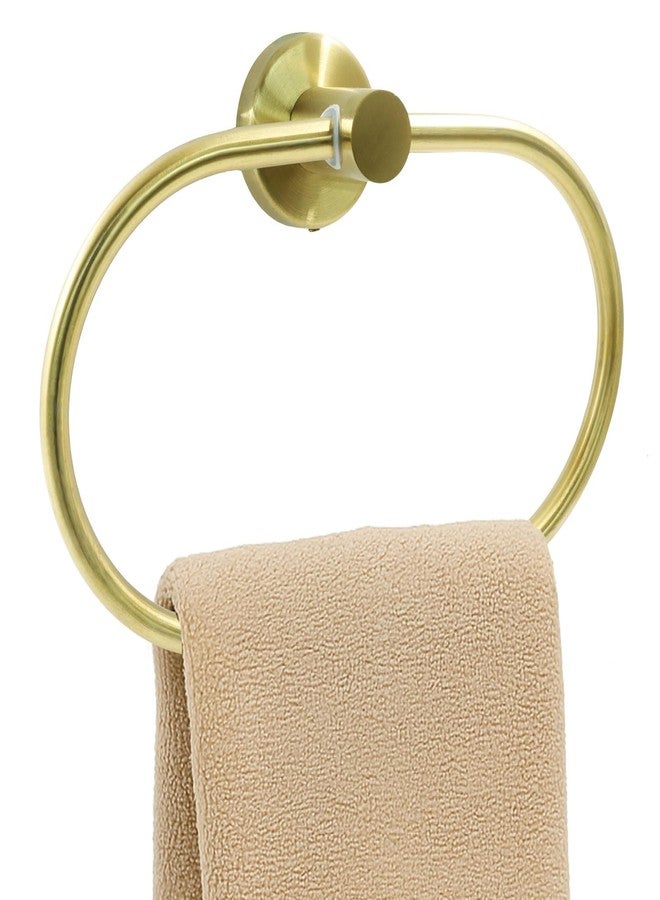 Rierdge Gold Towel Ring for Bathroom, Elliptical Stainless Steel Hand Towel Holder, Swivel Hand Towel Ring Rack for Small Spaces Guest Rooms - Image 1