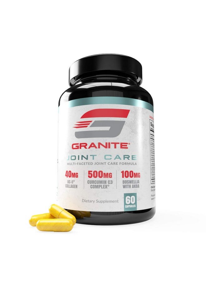 Granite Supplements - Joint Care By Granite® ; Support Healthy Joint Flexibility Comfort & Lubrication With Ucii Collagen Curcumin C3 Bioperine Boswellia Serrata + Akba Hyaluronic Acid Boron & Ginger ; 60 Capsules - Image 1