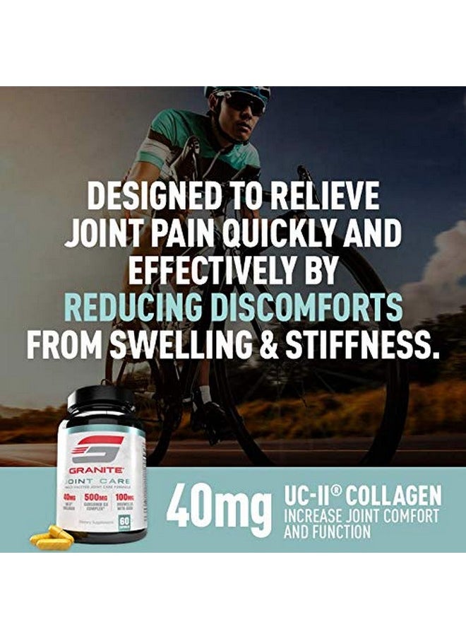 Granite Supplements - Joint Care By Granite® ; Support Healthy Joint Flexibility Comfort & Lubrication With Ucii Collagen Curcumin C3 Bioperine Boswellia Serrata + Akba Hyaluronic Acid Boron & Ginger ; 60 Capsules - Image 1