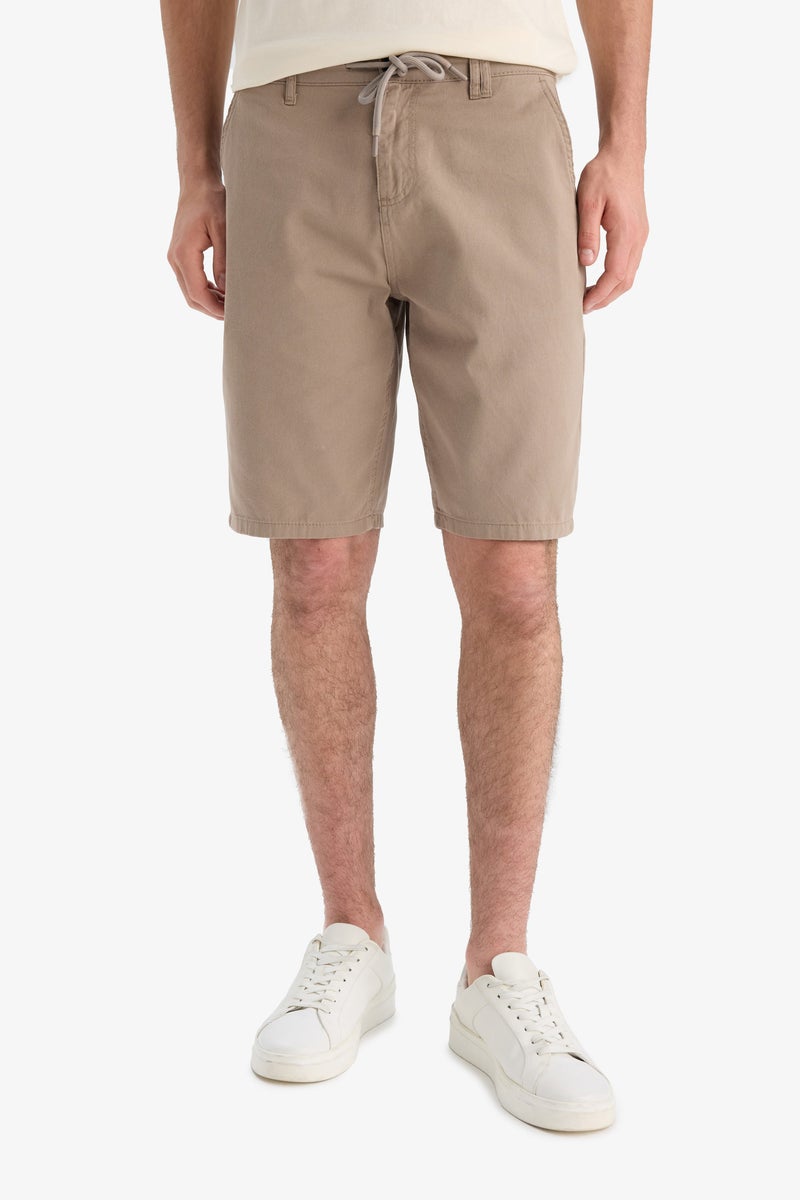DeFacto Man Regular Fit Straight Leg Gabardine Bermuda Shorts  - Image 1
