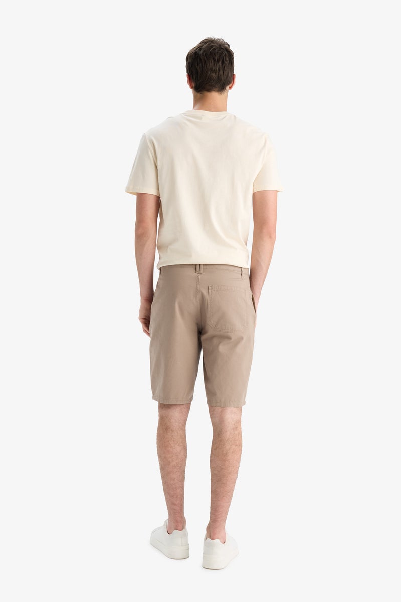 DeFacto Man Regular Fit Straight Leg Gabardine Bermuda Shorts  - Image 3
