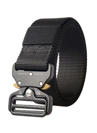 Traing Tactical Belt Military Style Girdle Utility for Men Waistband Nylon Webbing Band with V-Ring Heavy-Duty Quick-Release Zinc Alloy Buckle Elastic Ring Allergy Free - Black - pzsku/Z51C4C327F9639A6FAF32Z/45/_/1730188539/7d2219c5-7f48-4780-96a2-5bf9c3faa541