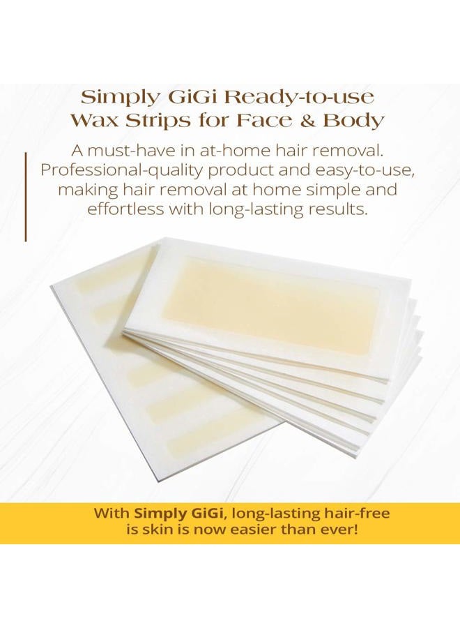 GiGi Simply Ready-to-Use Hair Removal Strips for Face and Body, 12 Face and 6 Body Strips - Image 3