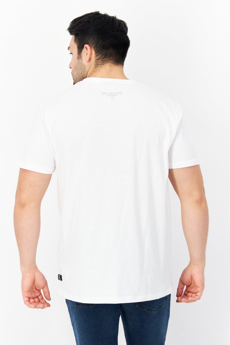 DUCK AND COVER Men Crew Neck Short Sleeve Graphic Print T-Shirt, White - Image 3