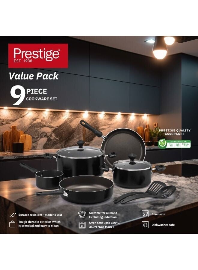 PRESTIGE Prestige 9 Pcs Value Pack Cookware Set | Non-stick Pots and Pans Set | Induction Base Cooking Set - PR22482 - Image 4