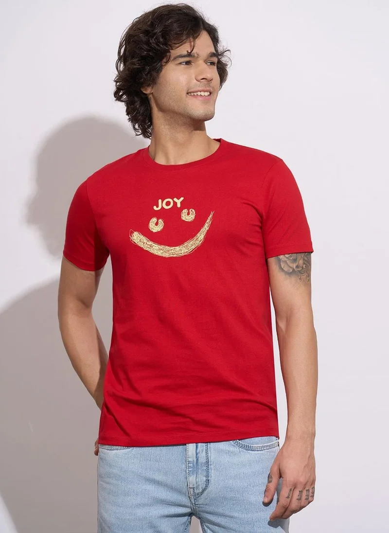 بيينغ هيومان Graphic Printed Crew Neck Short Sleeves Slim Fit T-Shirt