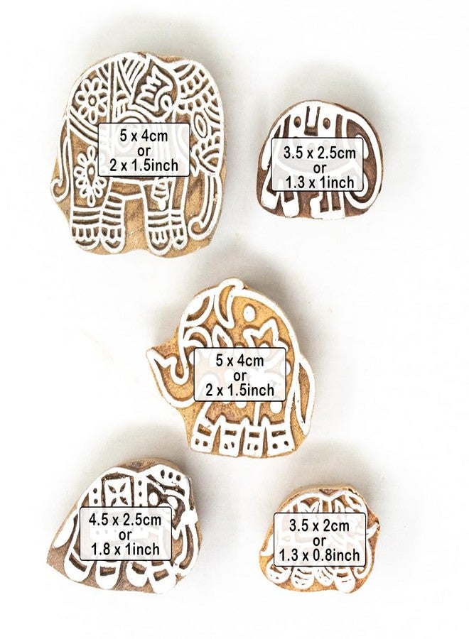 TWOGRAMS Wooden Stamp Block - Printing Stamp Design Set - Block for Printing Saree Border, Dresses, Craft Card Making, Scrapbook, Clay Pottery | Set of 5 | TwoGrams - Image 4