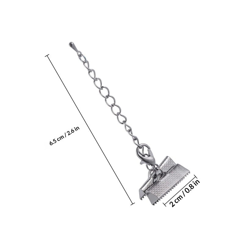 Gunmetal Lobster Clasps Extension Chains Crimp Ends Jewelry Making DIY 20pcs - Image 3