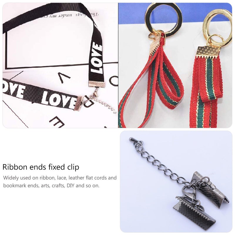 Gunmetal Lobster Clasps Extension Chains Crimp Ends Jewelry Making DIY 20pcs - Image 5