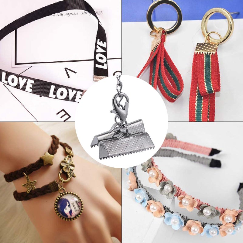 Gunmetal Lobster Clasps Extension Chains Crimp Ends Jewelry Making DIY 20pcs - Image 4